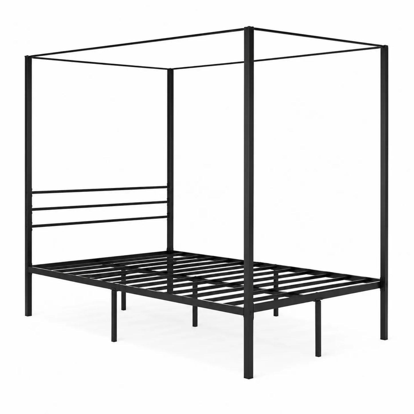 Metall Himmelbett Stahl Schwarz 200x140 cm