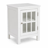 Weißer Holzschrank mit Glastür, 80 cm