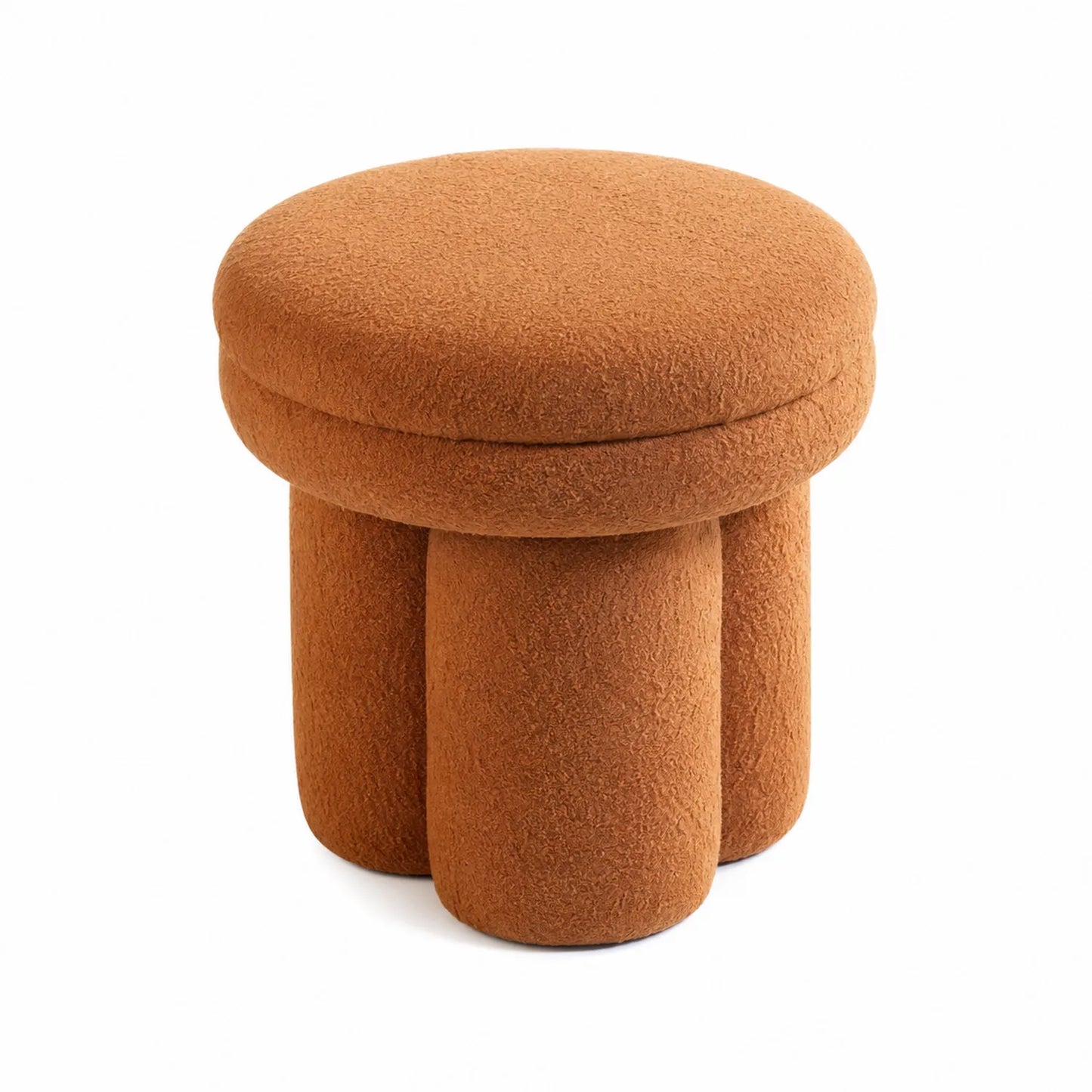 Runder Hocker aus Teddyfleece, Durchmesser 40 cm, Höhe 45 cm