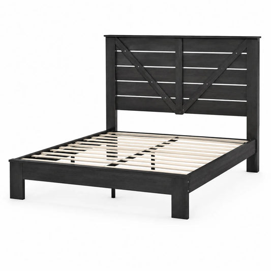 Holzbettgestell 200x160 cm Schwarz