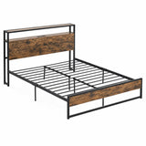 Metallbett mit Holzoptik Kopfteil 140x200cm